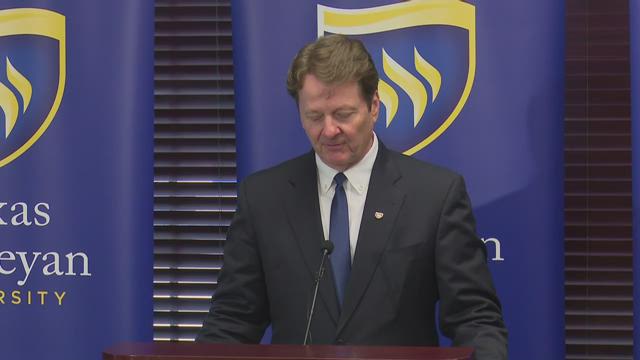 Texas Wesleyan University President Frederick Slabach announced the termination of Mike Jeffcoat Thursday morning. WFAA
