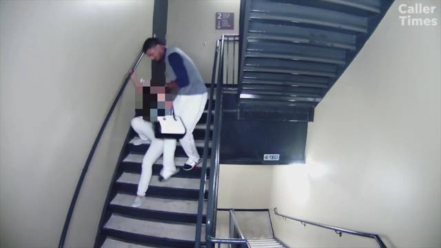 Surveillance cameras in a stairwell at Whataburger Field shows then-Corpus Christi Hook Danry Vasquez repeatedly striking his fianc�e.